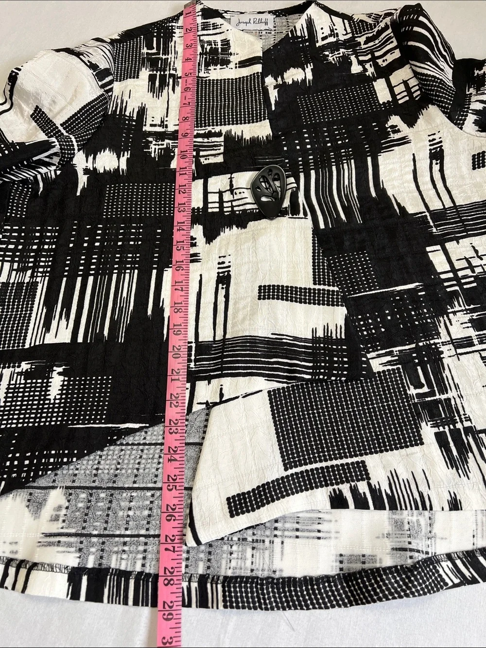 Joseph Ribkoff Asymmetrical Abstract Art Print Jacket Style 173820 Button 16